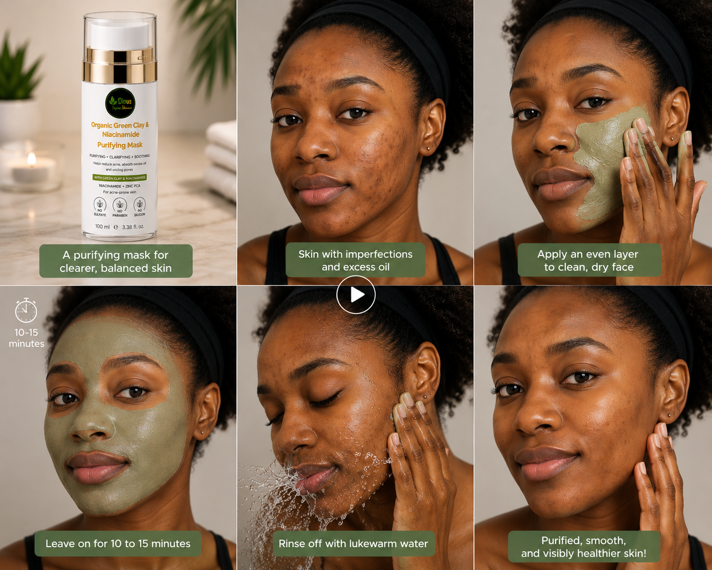 Organic Green Clay &amp; Niacinamide Purifying Mask
